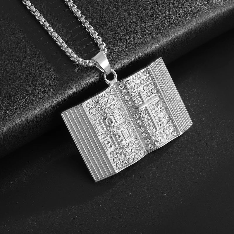 Hip Hop Rock Rapper Blessing Alphabet Pendant Necklace for Personality Men Fashion Street Trend Jewelry Accessories Gift