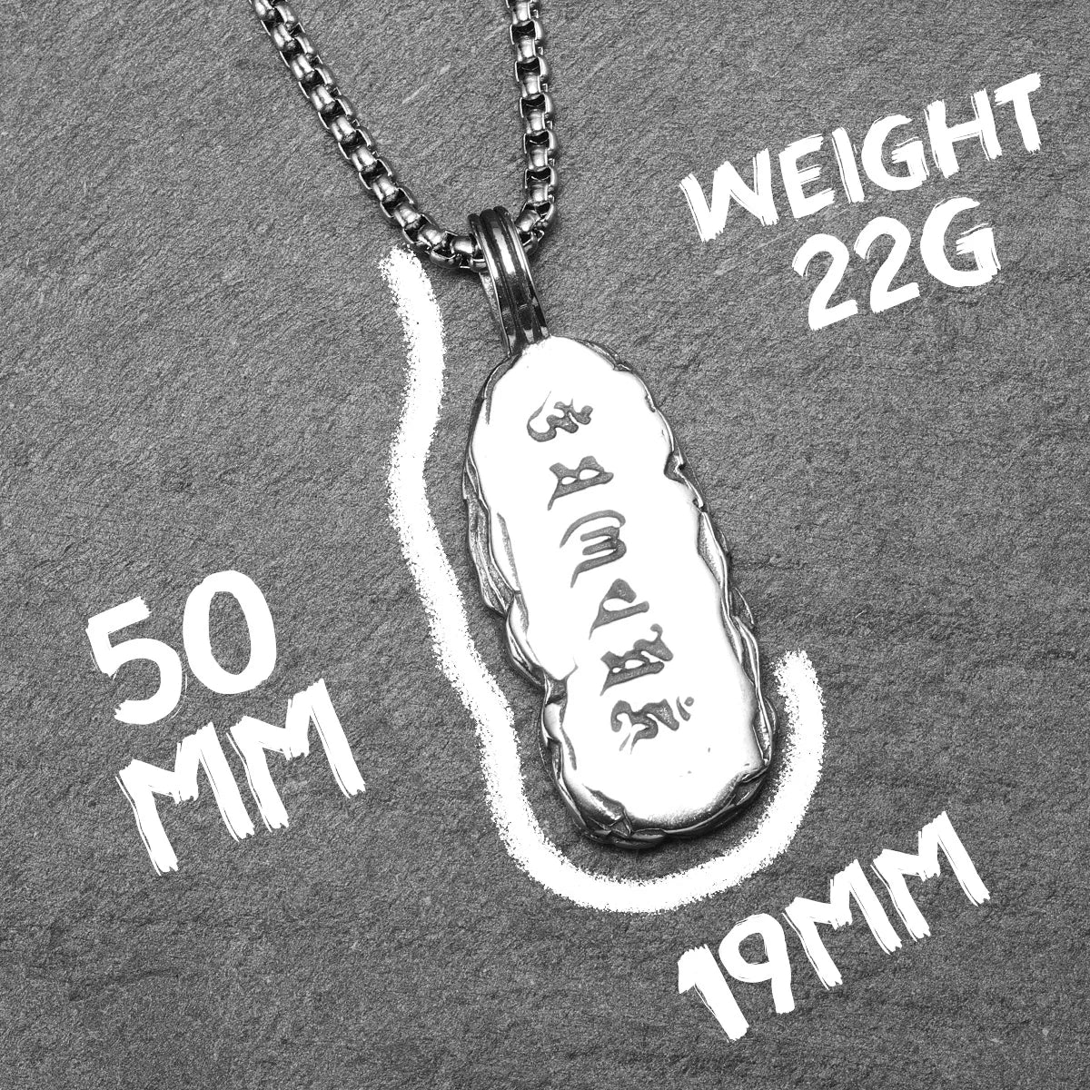 Mantra Pendant Necklace — Stainless Steel