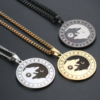 Yin Yang Wolf Sun Moon Pendant — Stainless Steel