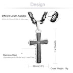 Catholic Bible Cross Byzantine Chain Necklace — Stainless Steel