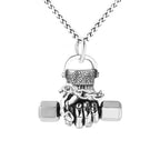 Retro Strength Fist Hand Pendant Necklace Stainless Steel Clenched Fist Hand Amulet Pendant Unisex Gothic Hip Hop