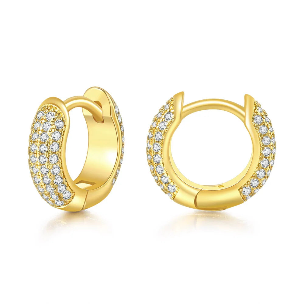 Iced Out Crystal Hoop Earrings — Stainless