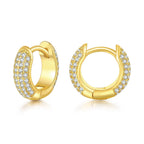 Iced Out Crystal Hoop Earrings — Stainless