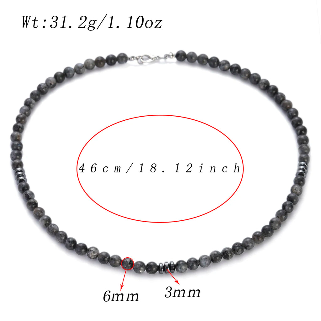 Fashion Mens Necklace 6mm Obsidian Tiger Eyes Stone Beaded Necklaces Minimalist Jewelry Homme Black Chokers Gift
