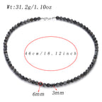 Fashion Mens Necklace 6mm Obsidian Tiger Eyes Stone Beaded Necklaces Minimalist Jewelry Homme Black Chokers Gift