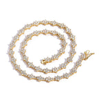 TOPGRILLZ New Honeycomb Necklace Classic 7MM Tennis Chain Hip Hop Punk Jewelry High Quality Choker Necklace For Anniversary Gift