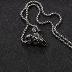 Vintage 316L Stainless Steel Goat Necklace Hanging Men Chain Street Hip Hop Style Gothic Skull Pendant Jewelry Accessories