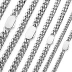 6-12mm Width New Style Stainless Steel Cuban Chain Gold/Silver Color Fashion Hip Hop Men and Women Necklace Jewelry