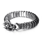 Punk Rock Viking Cuban Curb Bracelet Wrist Men Retro Hiphop Stainless Steel Charm Chain Male Dragon Bracelets Bangle