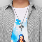 INRI Jesus Cross Religon Amulet Stainless Steel Men Women Necklaces Pendants Chain Punk Trendy Jewelry Creativity Gift