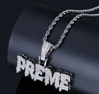 Bling Iced Out Savage Pendant Cubic Zirconia Letter Necklace for Men Women Hip Hop Rock Rap Party Jewelry