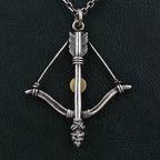 Buyee 925 Sterling Silver Male Big Pendant Chain Elegant Bow Arrow Necklace for Men Fashion Unique Fine Jewelry Chain