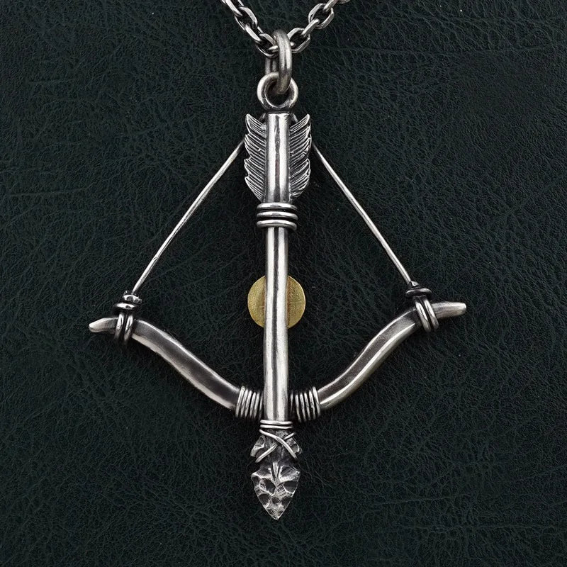 Buyee 925 Sterling Silver Male Big Pendant Chain Elegant Bow Arrow Necklace for Men Fashion Unique Fine Jewelry Chain