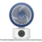 Portable Wall-Hanging Fan With Remote Control Smart Voice Rechargeable USB Household Electric Folding Fan Nightlight