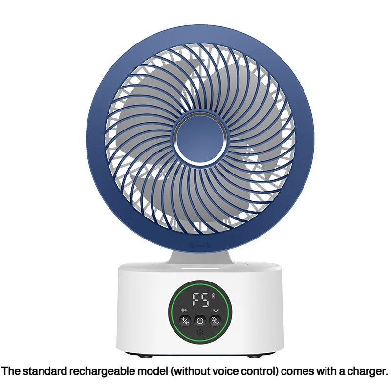 Portable Wall-Hanging Fan With Remote Control Smart Voice Rechargeable USB Household Electric Folding Fan Nightlight