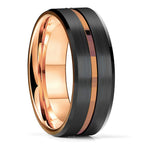 Fashion 8mm Men's Stainless Steel Ring Inlay Black Carbon Fiber Ring Wedding Engagement Jewelry Anniversary Gifts Drop