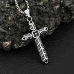 Gothic Cross Steel Pendant Vintage Rhombus Biker