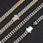 Iced Out Cuban Chain Necklace Stainless Steel 8MM