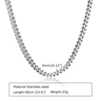 Franco Chain Necklace 3mm — Stainless Steel
