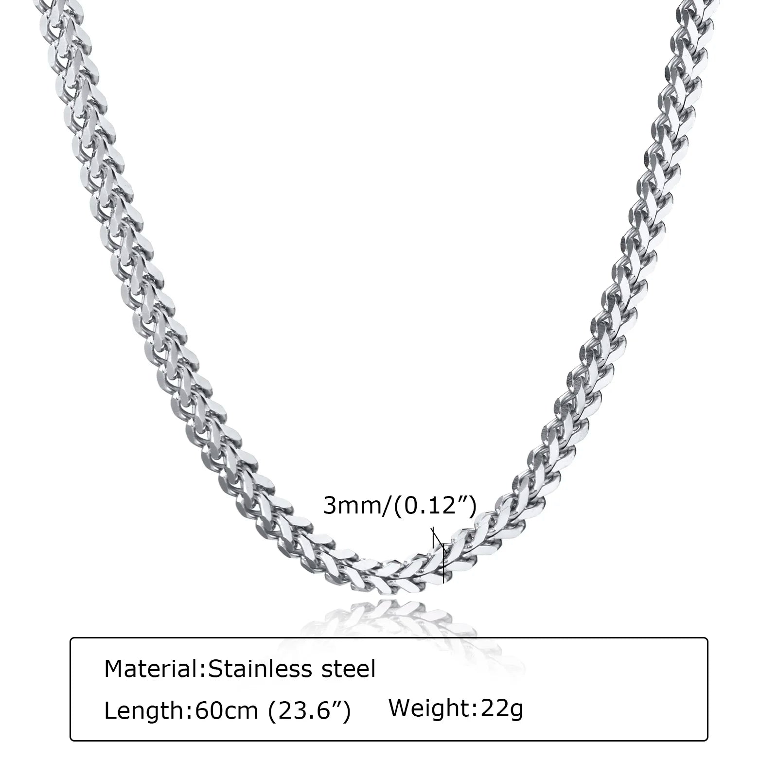 Franco Chain Necklace 3mm — Stainless Steel