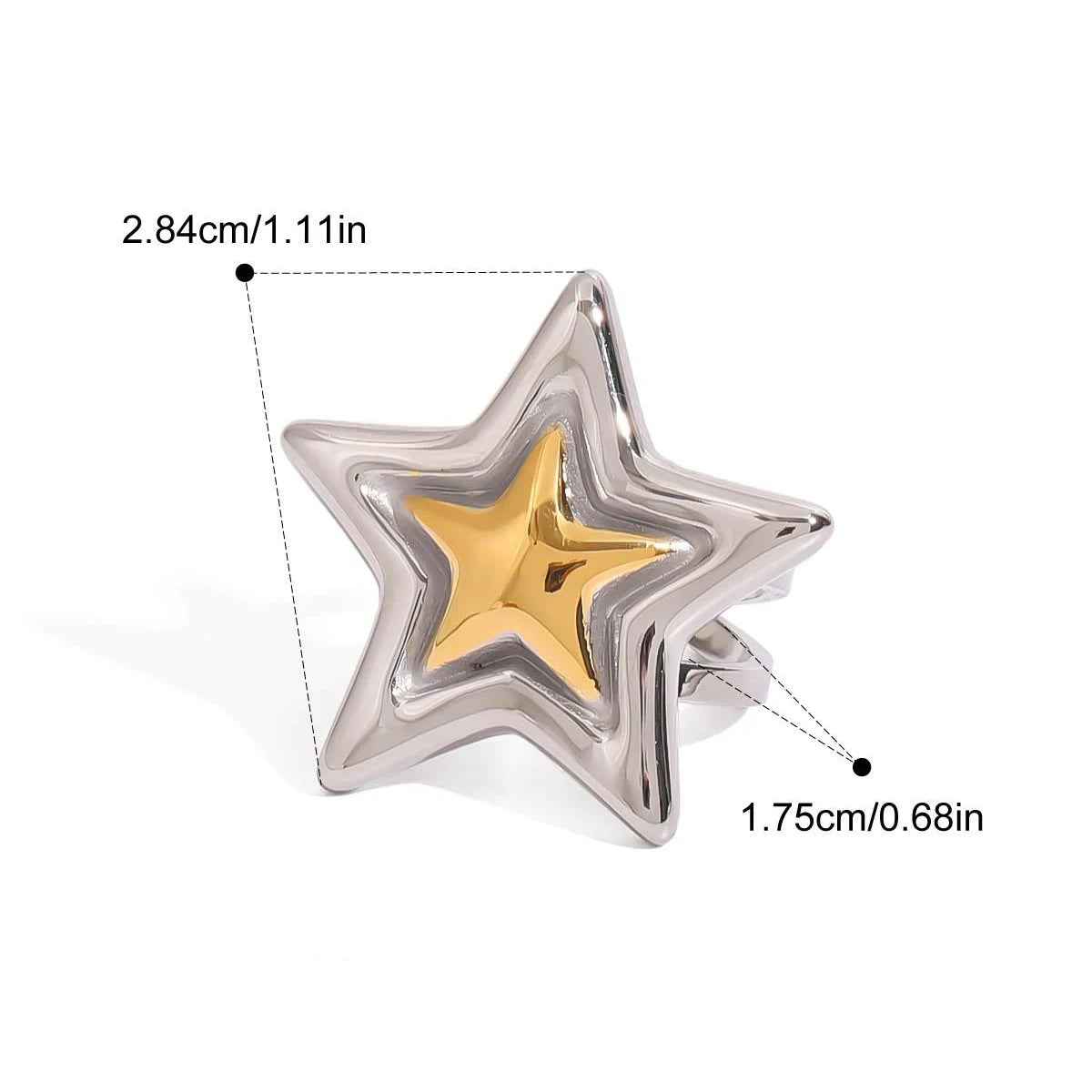 Pentagram Geometric Chain Necklace — Gold-Tone