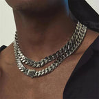 Miami Curb Cuban Chain Necklace & Bracelet 14mm — Stainless Steel