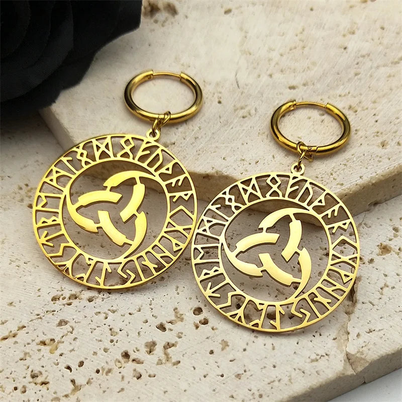 Celtic Knot Steel Pendant Viking Rune Triquetra