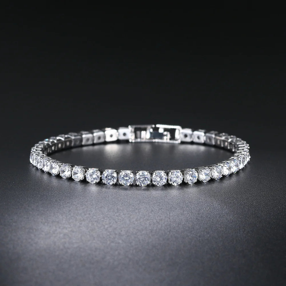 ZHOUYANG Tennis Bracelets For Women Simple Luxury Round Crystal Gold Color Bangle Chain Wedding Female Gift Wholesale Jewelry