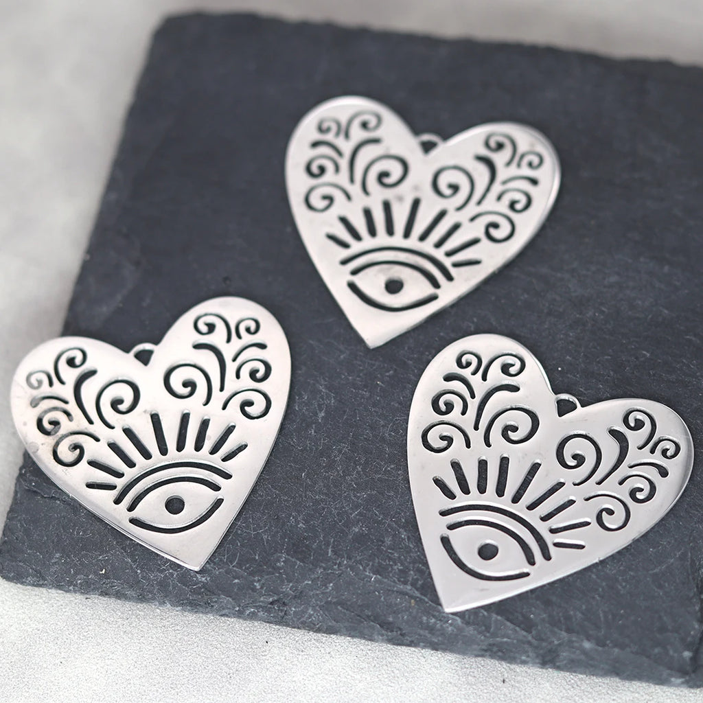 3pcs Eye of Horus Charms DIY Craft Tassels Earrings Necklace Jewelry Making Devil Eye Amulet Stainless Steel Pendant