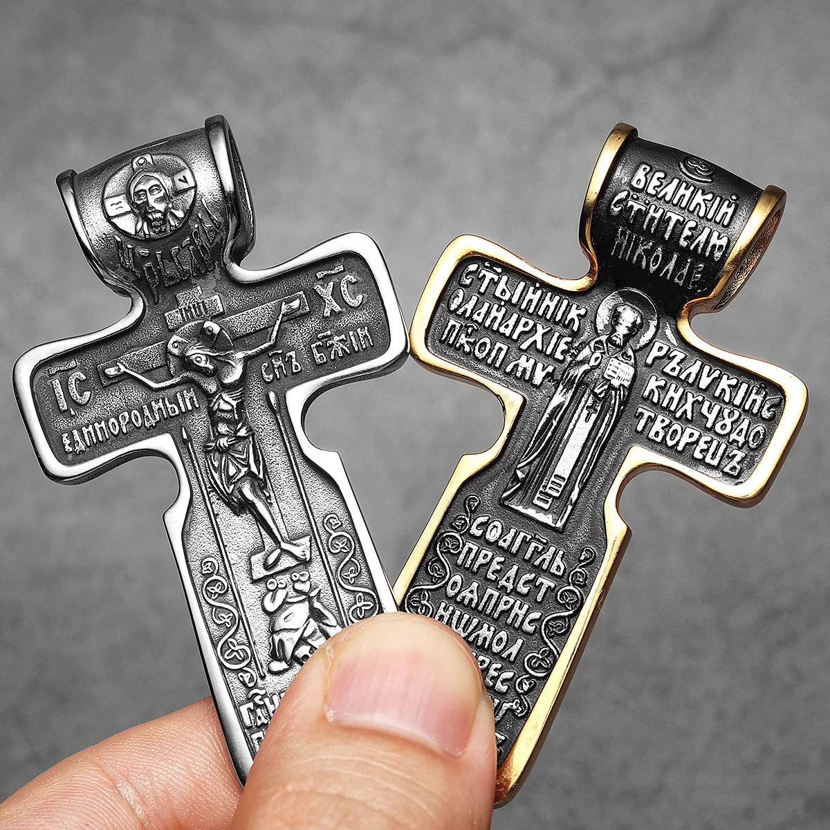 Jesus Cross Pendant Necklace — Stainless Steel