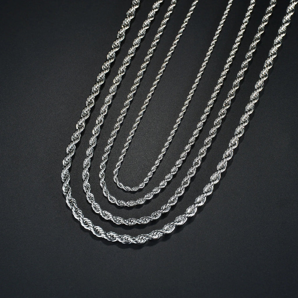 Twisted Rope Chain Necklace — Stainless Steel