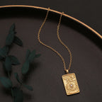 22 Style Classic Tarot Card Pendant Necklace Double Sided Zircon Tarot Necklace Major Arcana Empress Sun Star Sign