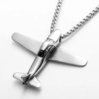 Airplane Pendant Necklace — Stainless Steel