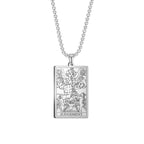 Dawapara The Major Arcana Tarot Cards Vintage Amulet Pendant Necklaces Box Chain Men Jewelry Stainless Steel Golden