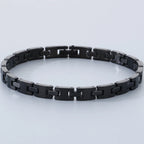 Never Scratched Tungsten Steel Men's Bracelets Black Silver Color 6MM Width H Style Link Chain Bracelet for Man Women
