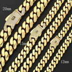 Gold Monaco Chain Necklace 12/15/20MM