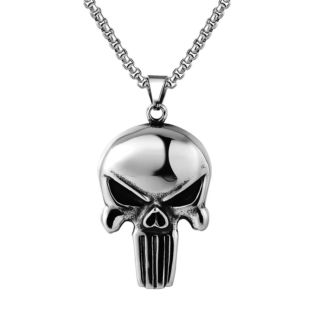 Ghost Skull Pendant Necklace — Gothic