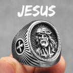 Cross Jesus Ring Stainless Steel