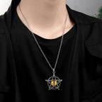 Antique Evil Eye Pendant Necklace For Women Men Creative Punk Hollow Star Colorful Eyeball Connect Choker Chain Jewelry