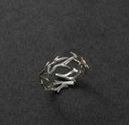 Fashion Goth Double Layer Rose Couple Rings for Men Women Retro Opening Stainless Steel Thorns Punk Finger Ring Jewelry