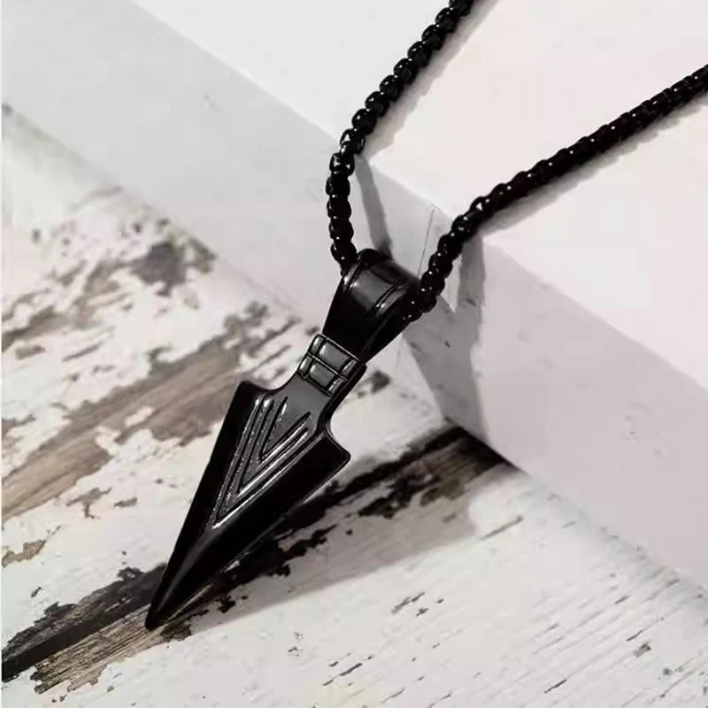 ZAKOL Hiphop Brazil Spearhead Arrows Stainless Steel Pendant Necklaces For Men Boys Cuba Metal Clavicle Chain Choker Jewelry