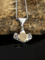Viking Dragon Stainless Steel Pendant Necklace