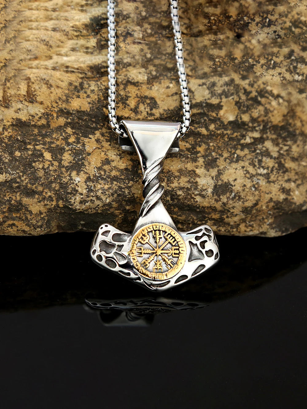 Viking Dragon Stainless Steel Pendant Necklace