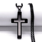 Cross Steel Pendant Minimalist Splice Style