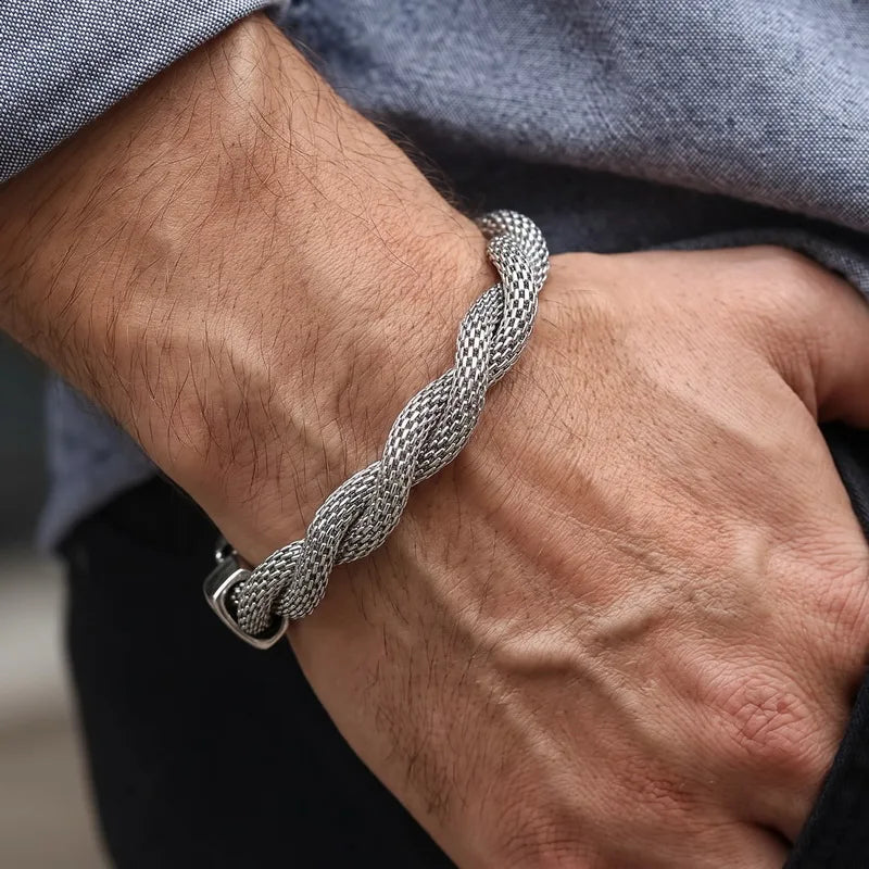 Stylish Minimalist Men's Stainless Steel Bracelet Creative Snake Bone Chain Fashion Jewelry Convention Accessories