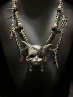 ZHUHE Face Doll Necklace Set New Gothic Style Jewelry Party Gift For Women And Men