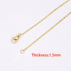 Fnixtar 10Pcs Chain Necklaces 40/45/50/55/60cm Stainless Steel Flat Cable Chain 1/1.5/2mm DIY Jewelry Accessories