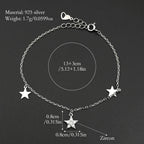 Star Silver Bracelet Sterling Zircon Vintage Mystical