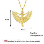 QIAMNI Mythology Egyptian Goddess Isis Wings Pendant Necklace Ancient Egypt God Collar Gift for Women Men Fashion Neck Choker