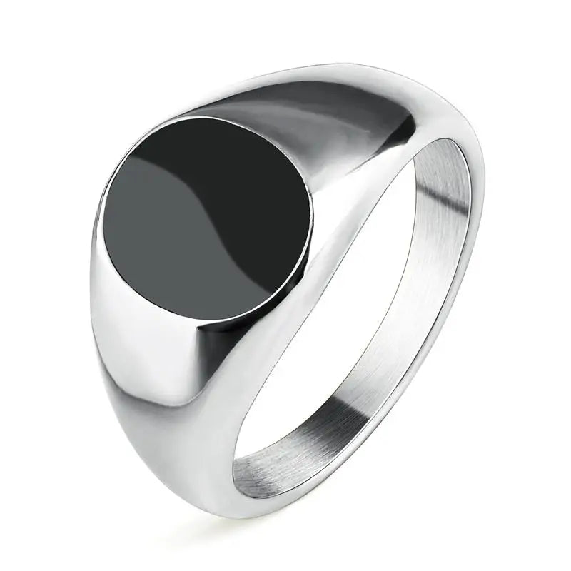 Jiayiqi Men'S Ring Punk Rock 316L Stainless Steel Signet Ring For Men Hip Hop Party Jewelry Male Wedding Gift Custom